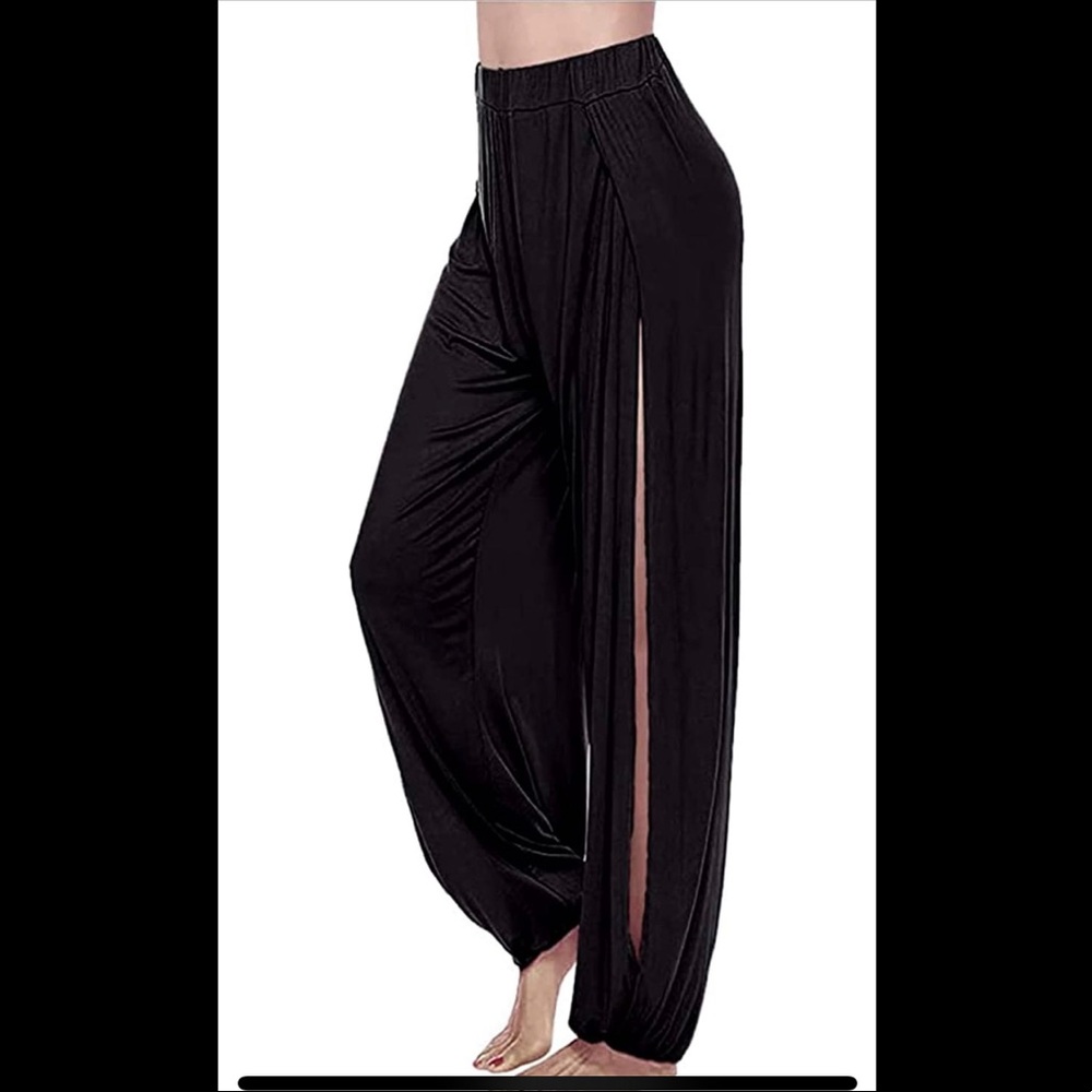 New Women's Side Slit Harem Yoga Pants